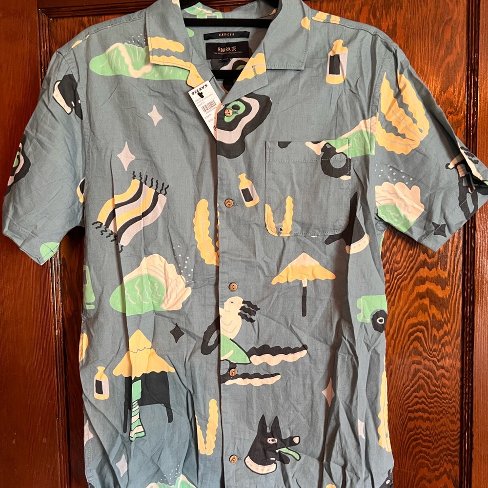 Roark Multicolor Graphic Casual Button Down Shirt
